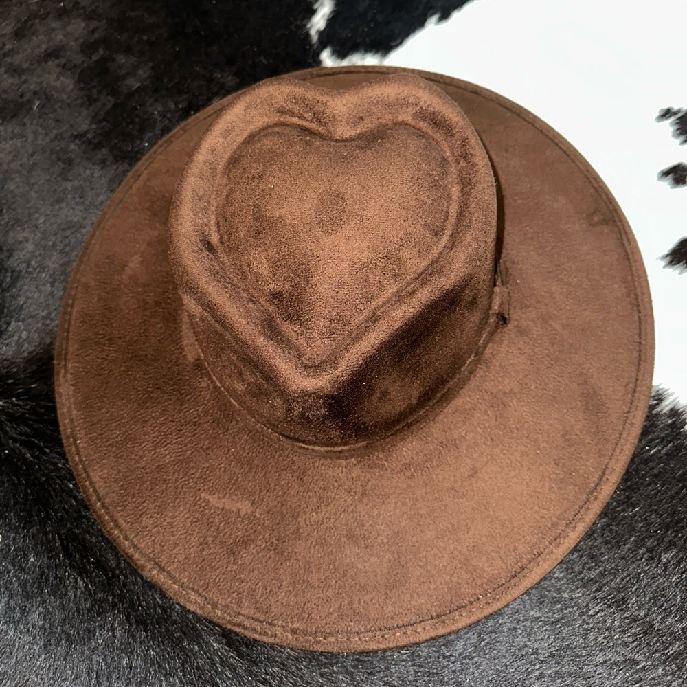 Brown Heart-Detail Women's Hat